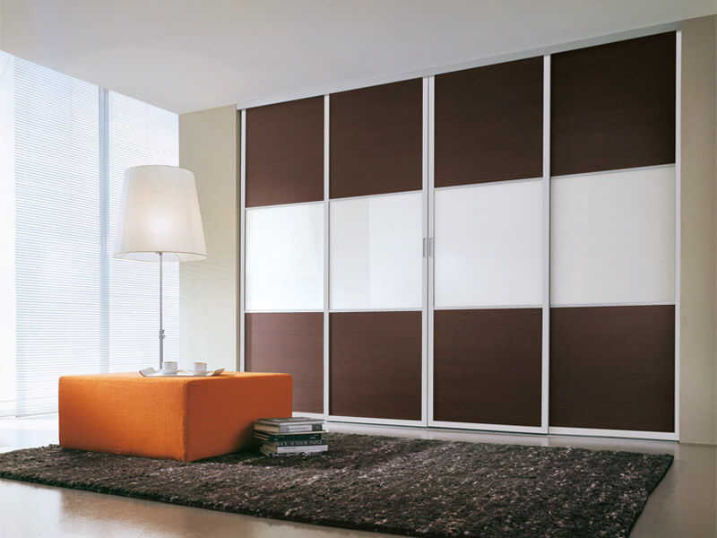 Schiebetür DRIVE Slim zwischen 2 Wänden Füllung Holz-Glas-Holz