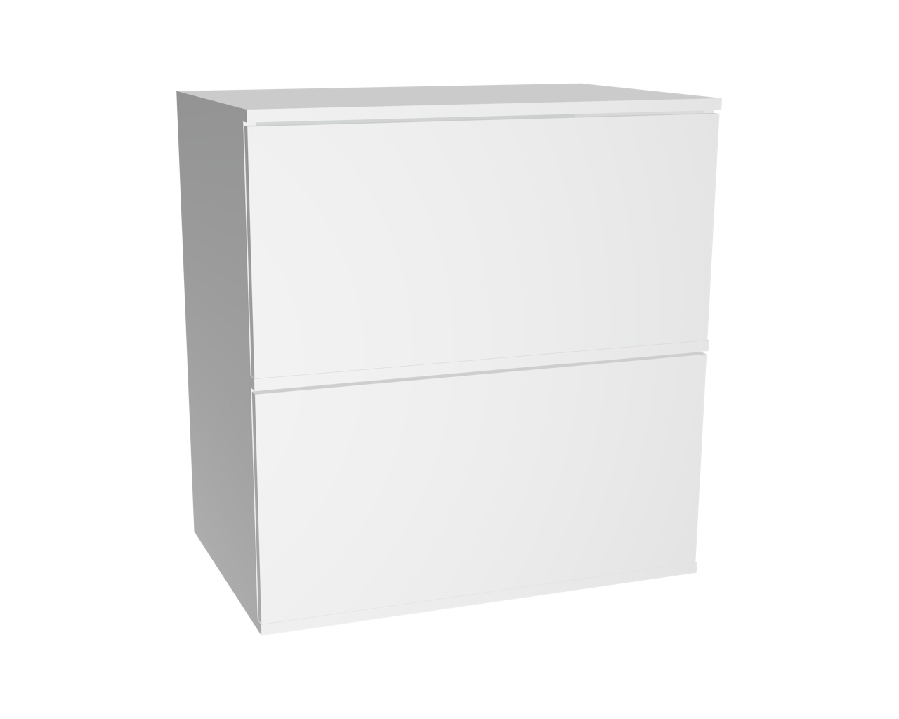 2er Schrankelement mit Klappe Öffnung nach oben | Weiß