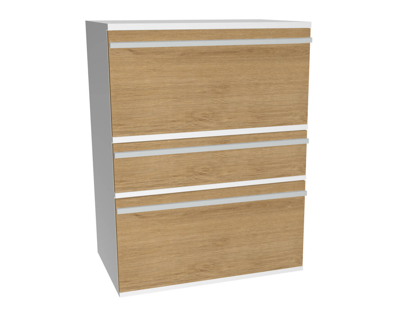 3er Schrankkombination mit 2 Klappenelementen + 1 Schublade | Wildeiche