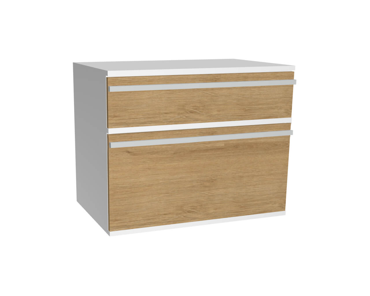 2er Schrankelement mit 1 Schublade + 1 Klappe | Wildeiche