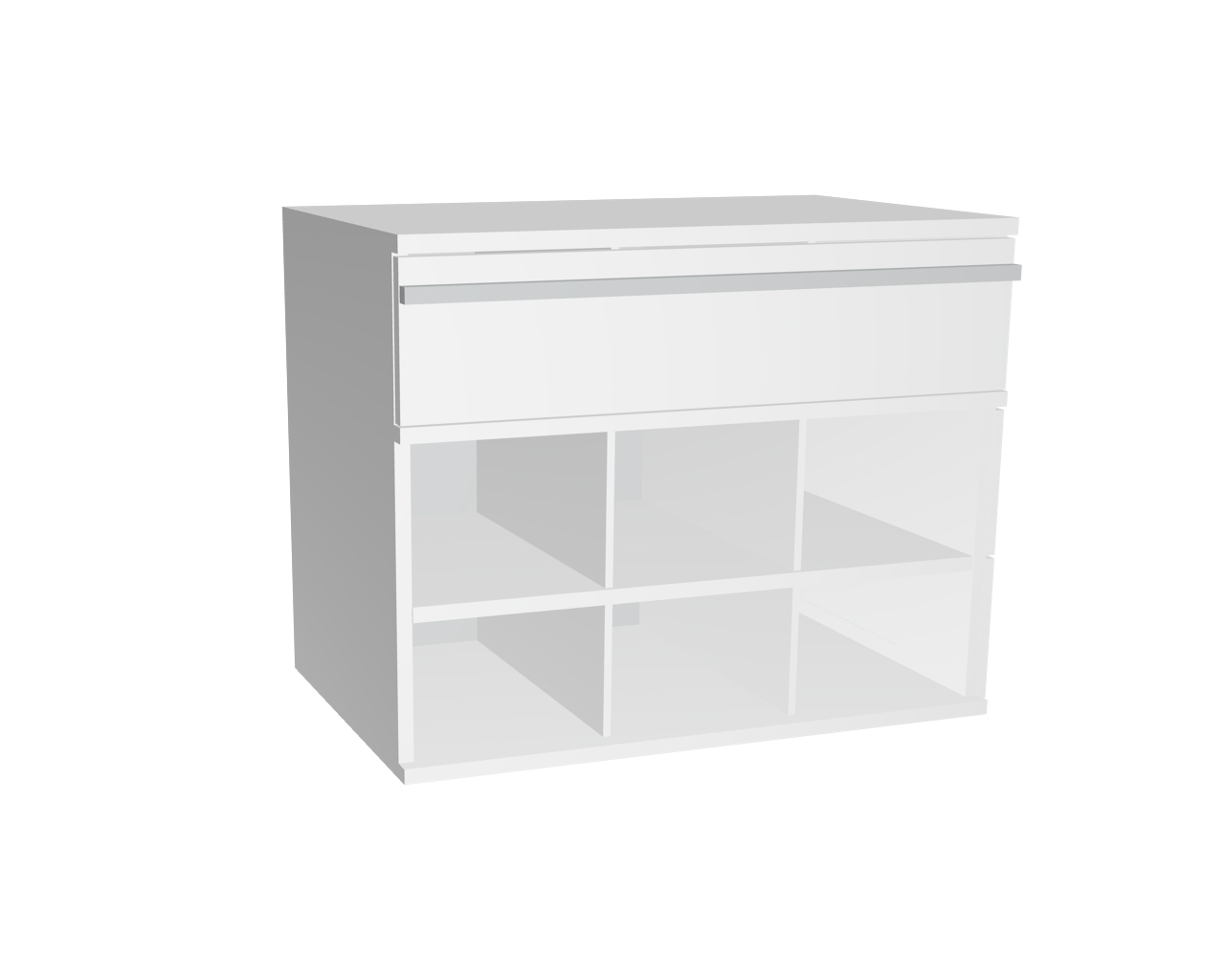 Schrank mit 4-6 Fächern und Schublade | Weiß