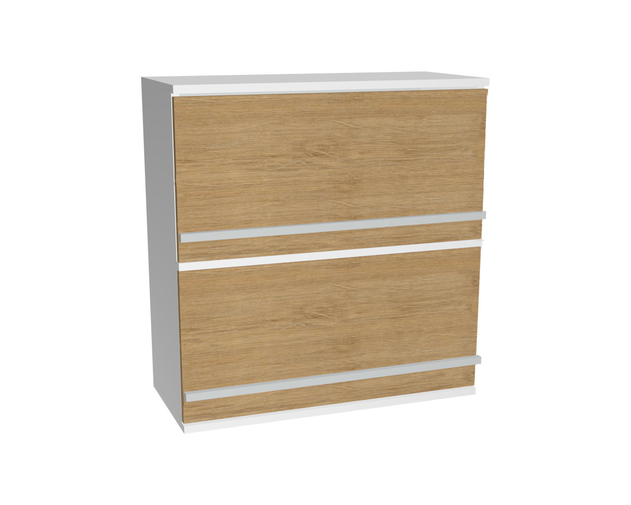 2er Schrankelement mit Klappe Öffnung nach oben | Wildeiche