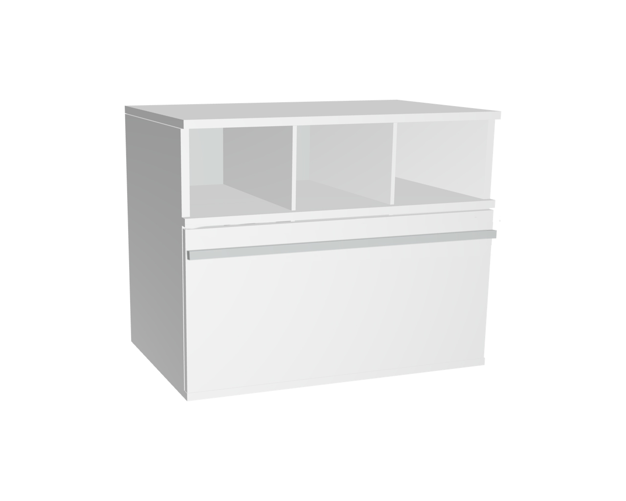 Element 1er Fach+Klappe Weiß 800x641x519