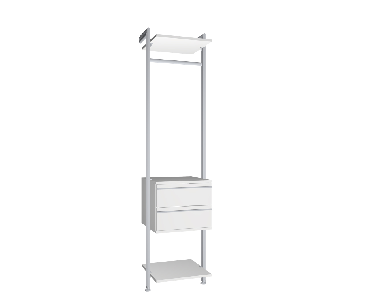 Modul 6 - Regalsystem Boden-Wand BxHxT 57,5x229x38cm