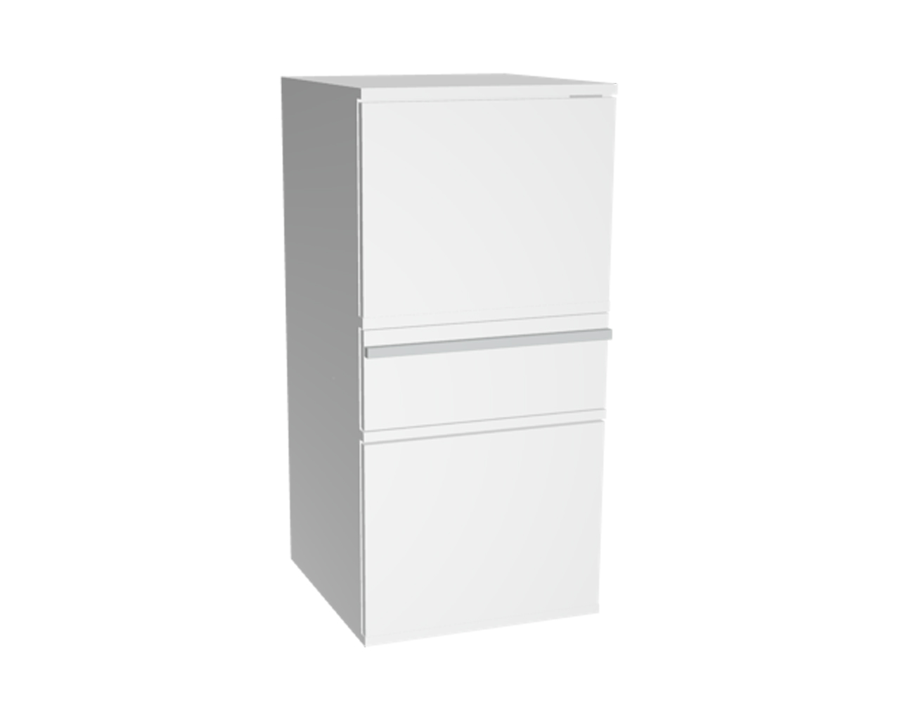 Schrank mit 1 Schublade und 2 Türen | Weiß