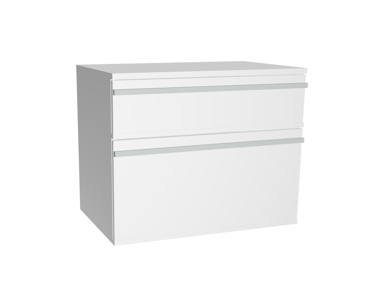 2er Schrankelement mit 1 Schublade + 1 Klappe | Weiß