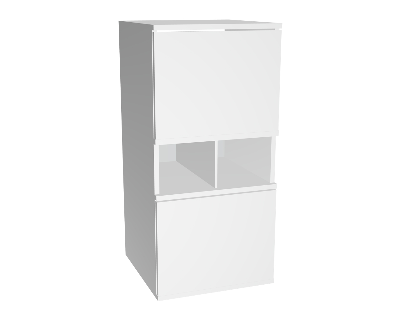 3er Schrankkombination mit 2 Türelementen + off. Fach | Weiß