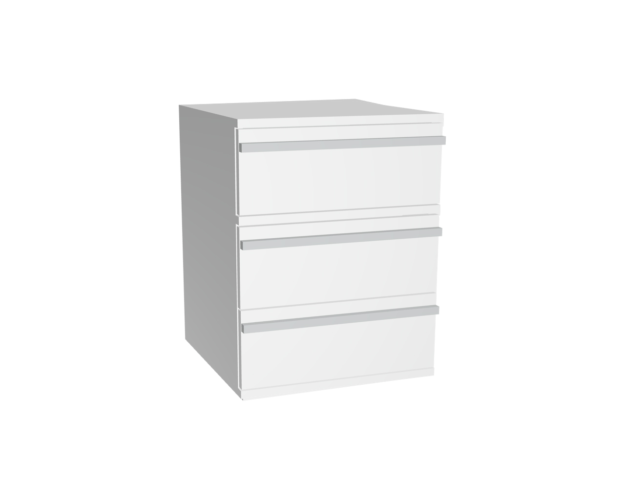 Schrankelement mit 3 Schubladen | Weiß Schrankelement mit 3 Schubladen | Weiß
