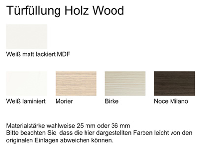 Türfüllung Holz für Modell Wood Schiebetürfüllung Holz für Modell Wood