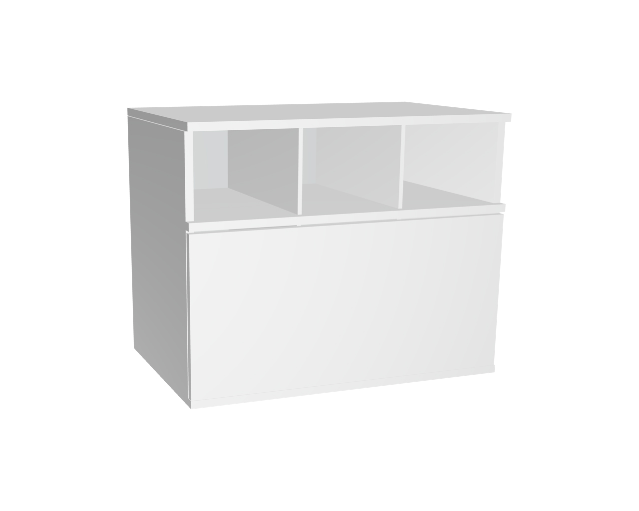 Element 1er Fach+Klappe Weiß 800x641x519