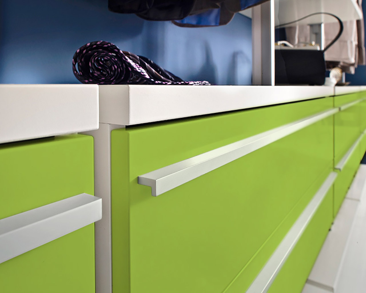 Schubkastenelement Weiß/Frühlingsgrün