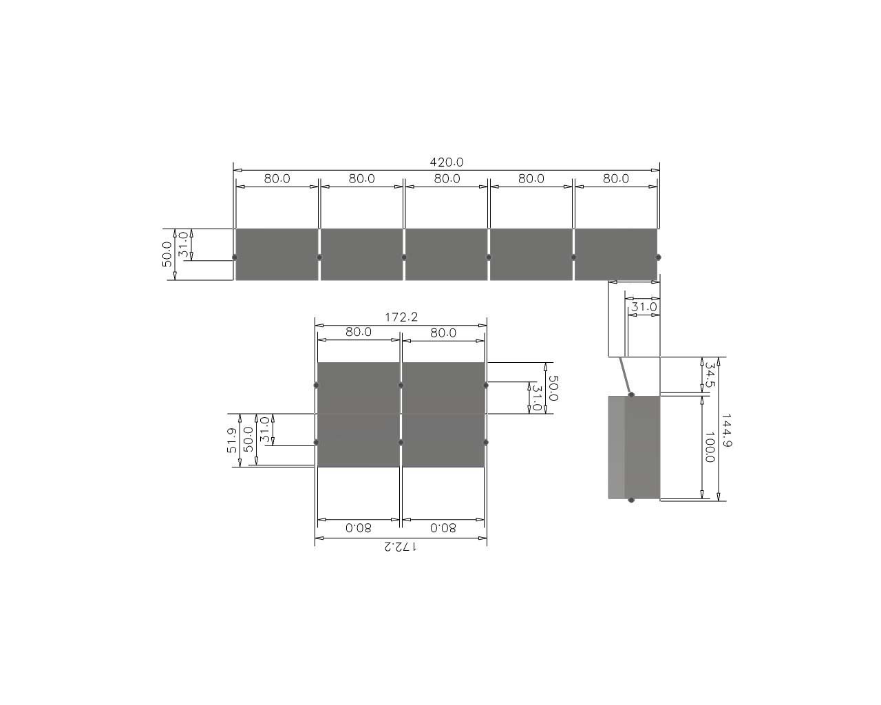 Ankleidezimmer ATHEN mit Raumtrenner - 4 Module | PREMIUM