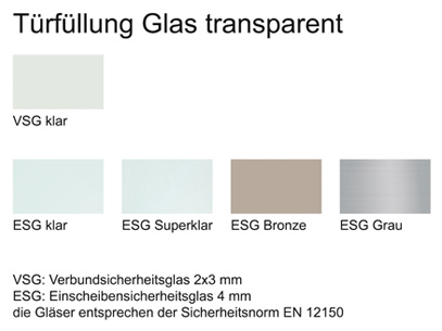 Türfüllung Glas transparent Schiebetürfüllung Glas transparent