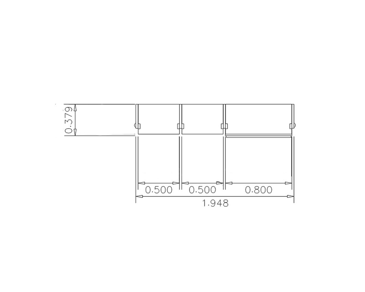 Technische Zeichnung Grundriss Garderobe WIEN PREMIUM Tiefe 38 cm, offenes Schranksystem mit 2 Schubladen für Flur & Diele
