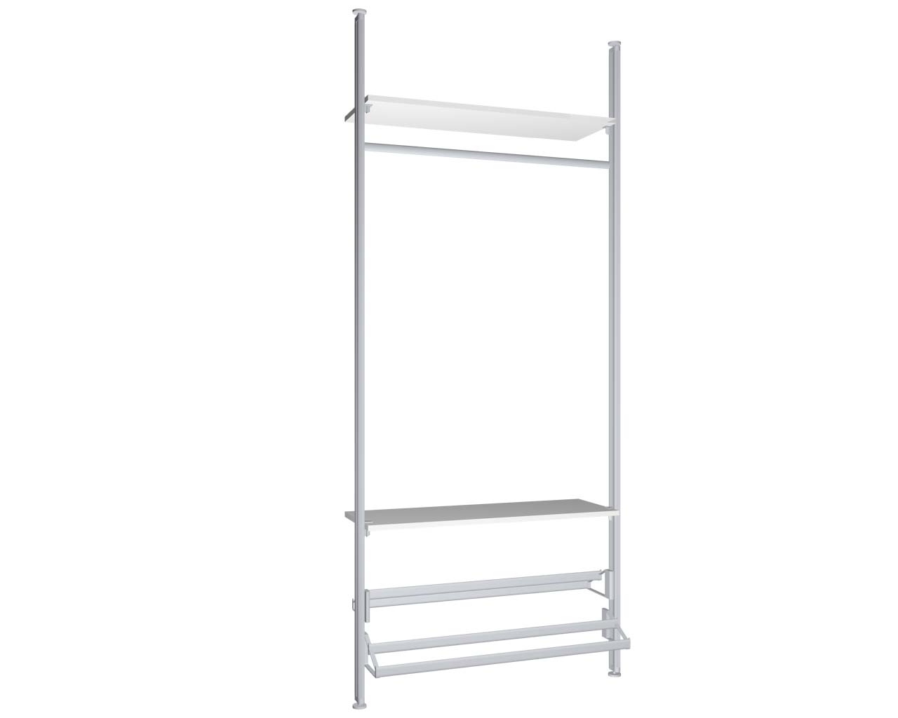 Modul 4 - Regalsystem Boden-Decken-Montage | BxHxT: 107,5 x 295 x 36 cm