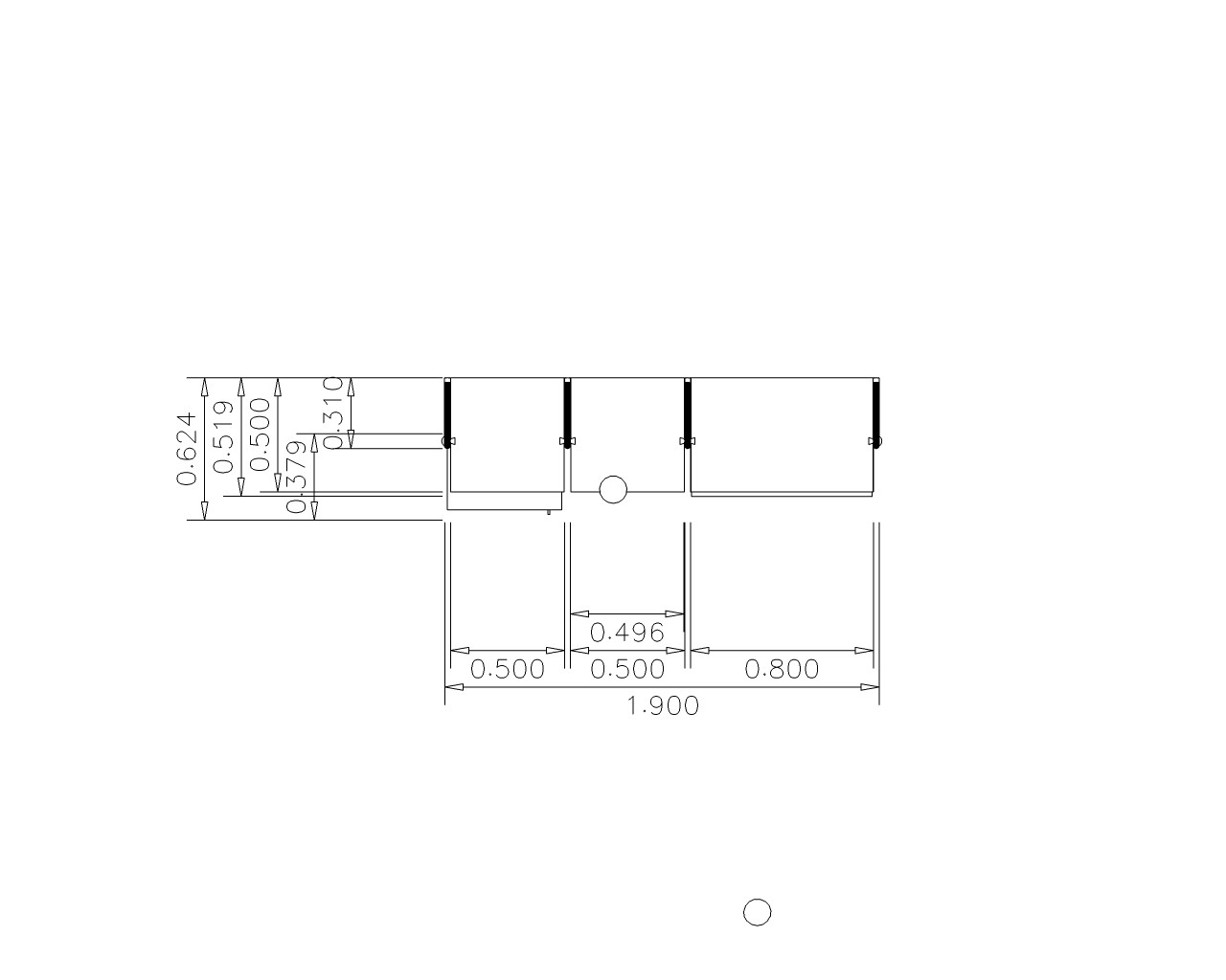 Bemaßter Grundriss Garderobe ANDREA – offenes, modulares Schranksystem von FRANK Schranksysteme