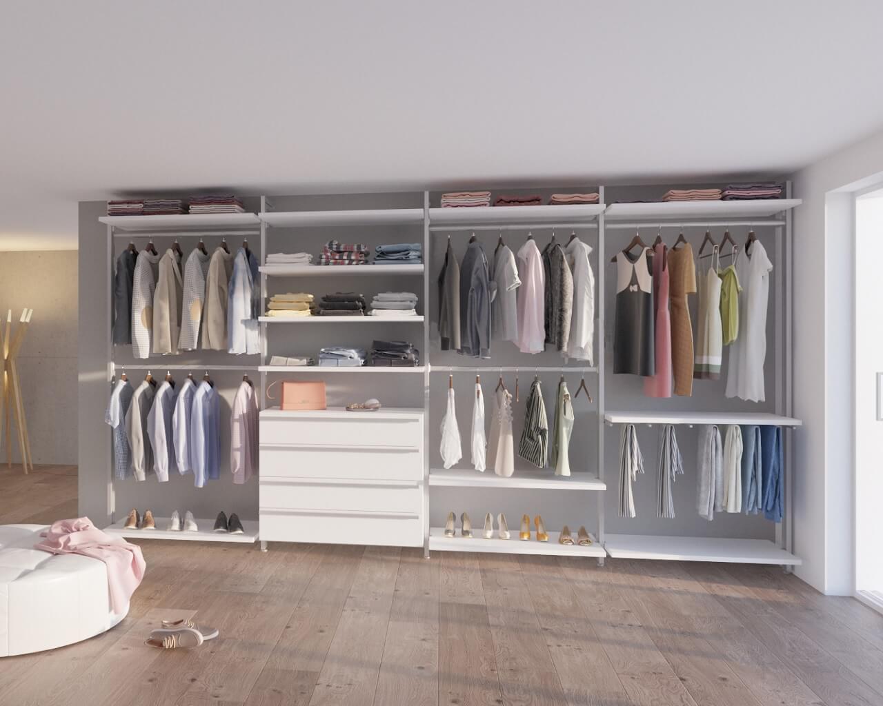Begehbarer Kleiderschrank AMICA V1 ohne LED