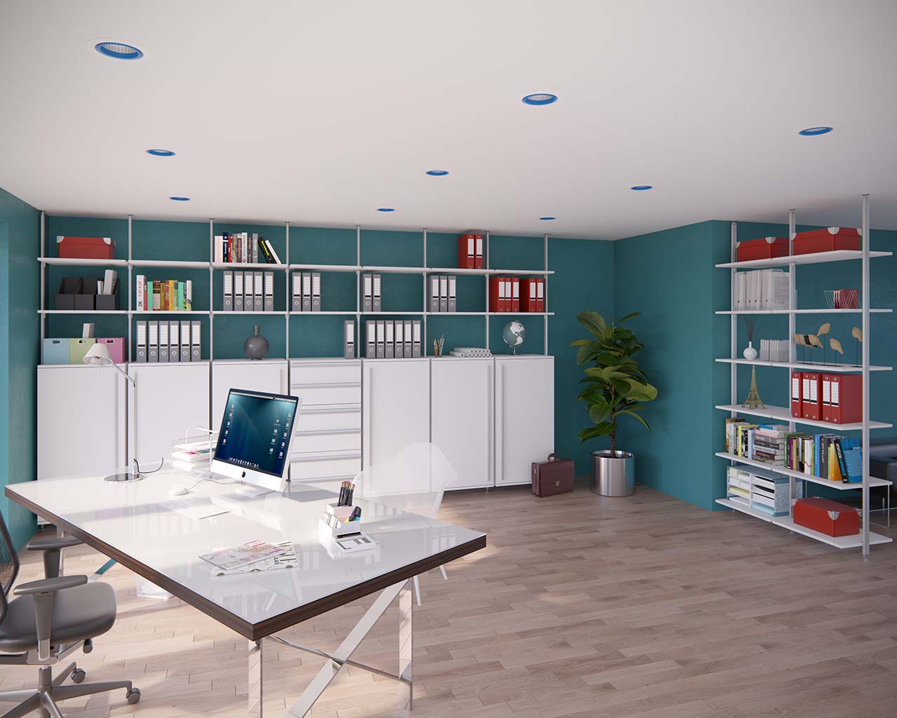 Schranksystem NOX für Büro & Home Office - weiß, modern mit Aktenfächern Schranksysteme im Home Office mit Regalen für Akten und Technik modern & strukturiert - für stilvolles Arbeiten im Büro