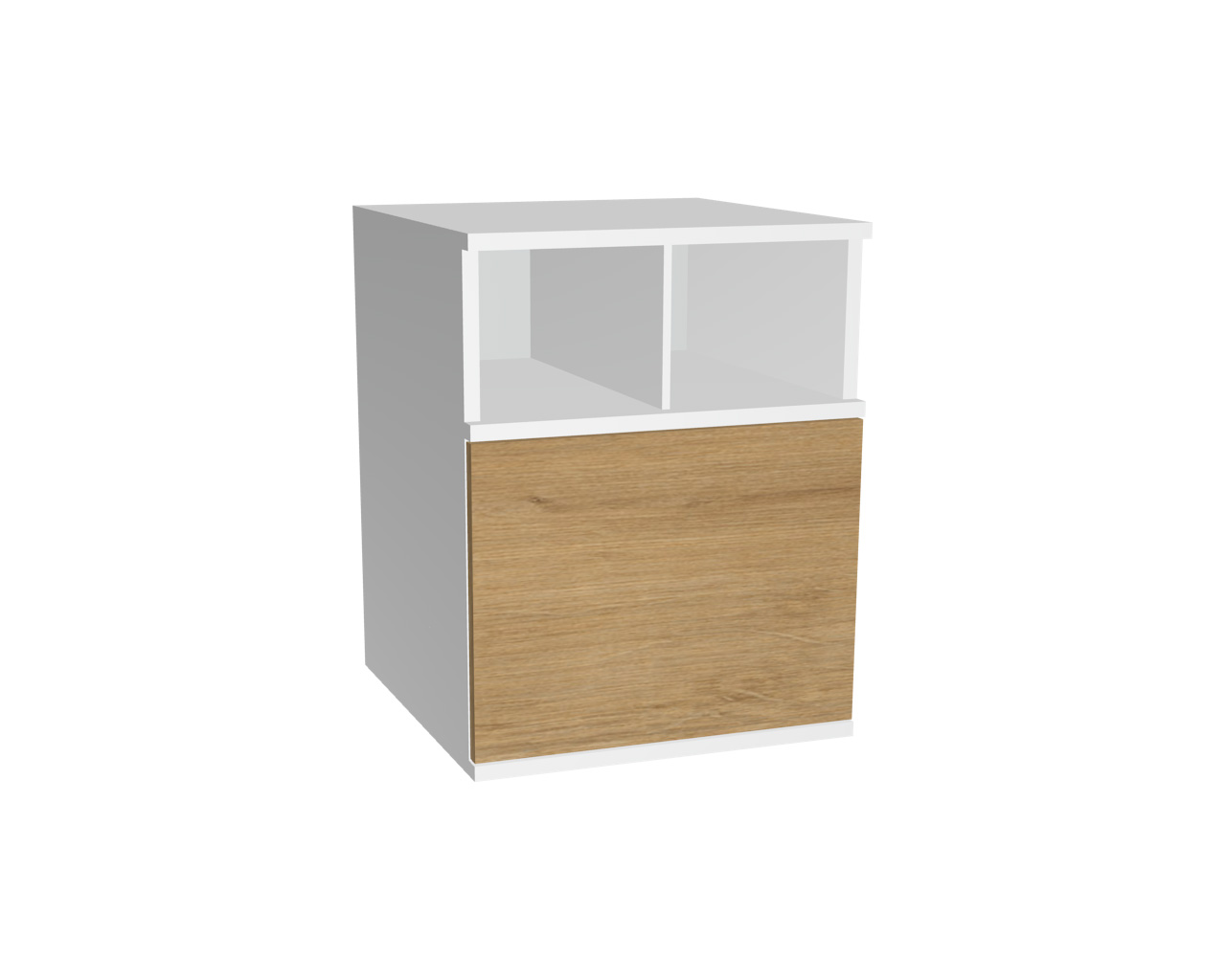 2er Schrankelement mit offenem Fach + Tür | Wildeiche