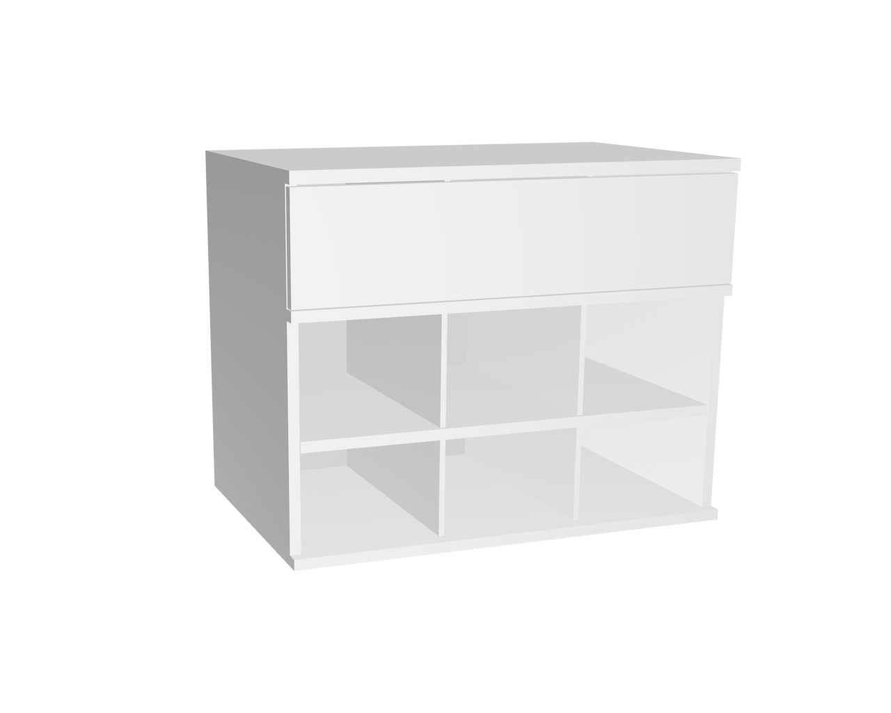 Schrank mit 4-6 Fächern und Schublade | Weiß