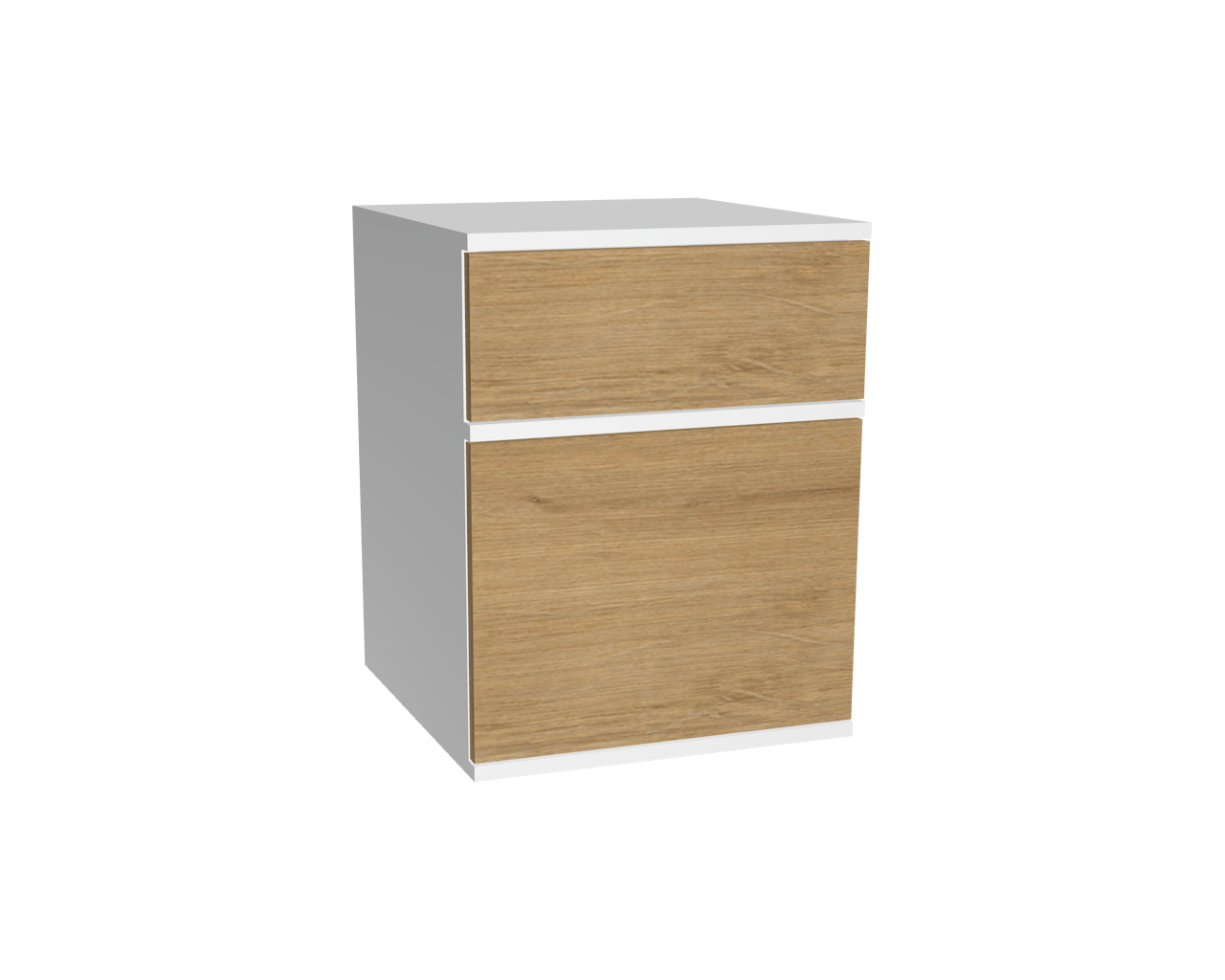 2er Schrankelement mit 1 Schublade grifflos + 1 Tür | Wildeiche 2er Schrankelement mit 1 Schublade grifflos + 1 Tür | Wildeiche
