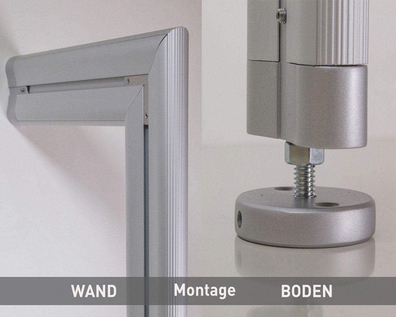 Alu Boden-Wand-Profil SOFT von FRANK Schranksysteme zur stabilen Befestigung von Schranksystemen an der Wand
