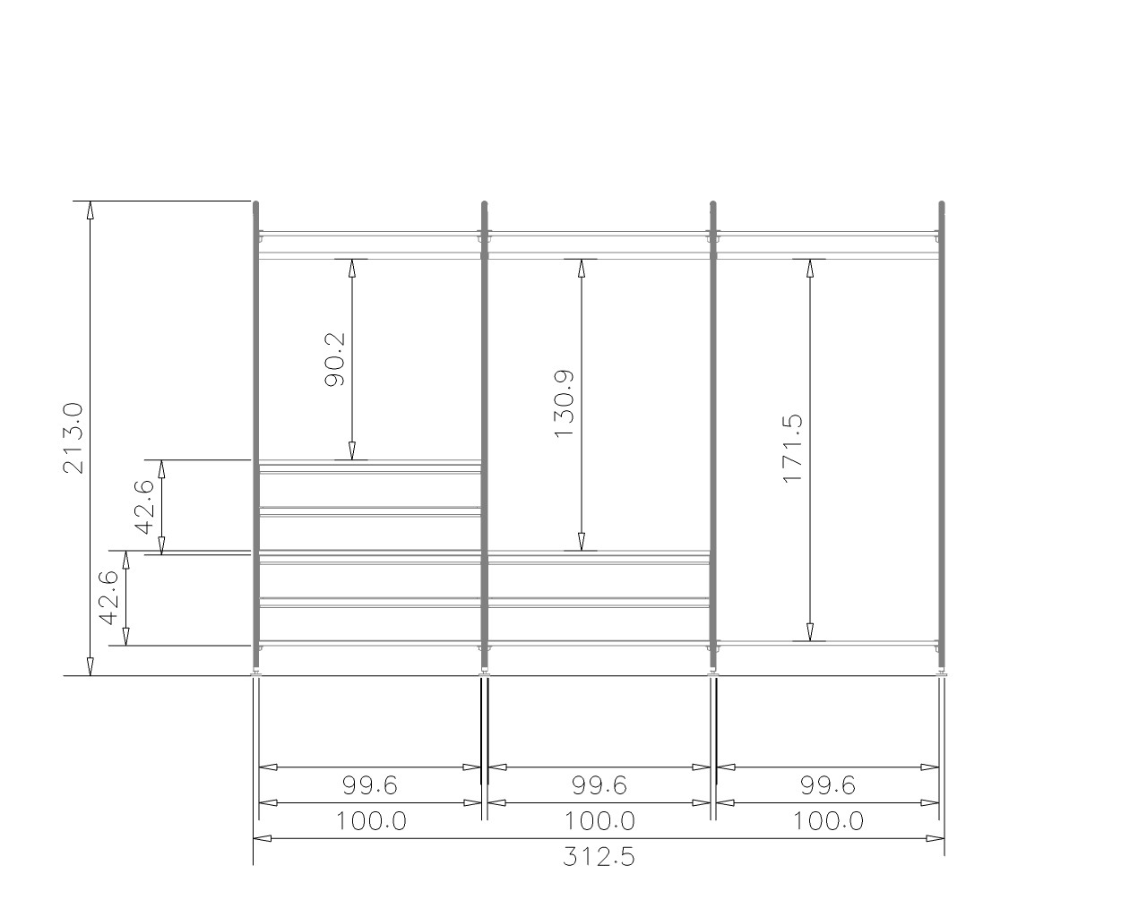 Kleiderschrank STAR 335 cm