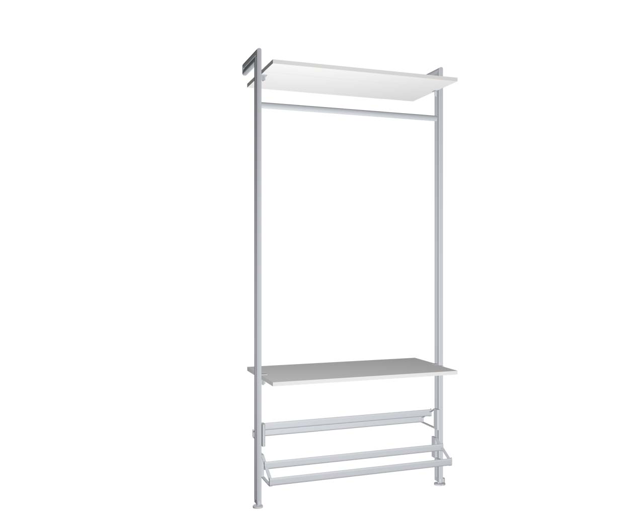 Modul 4 - Regalsystem Boden-Wand-Montage | BxHxT: 107,5 x 229 x 50 cm