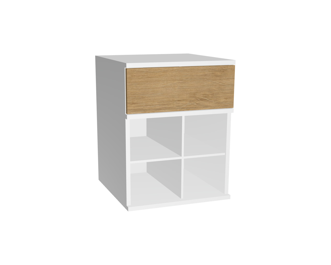 2er Schrankelement mit 1 Schublade grifflos + 4 Fächern | Wildeiche 2er Schrankelement mit 1 Schublade grifflos + 4 Fächern | Wildeiche