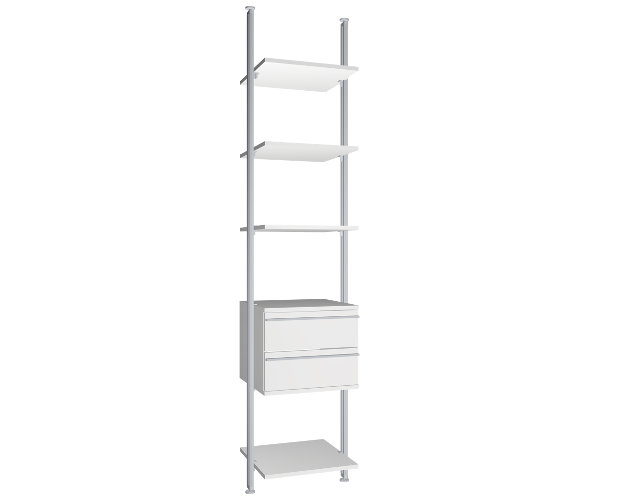 Modul 8 - Regalsystem Boden-Decke BxHxT 57,5x295x38cm