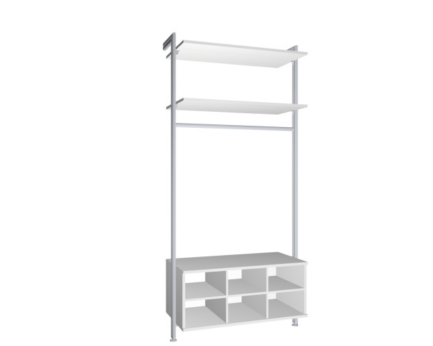 Modul 9 - Regalsystem Boden-Wand-Montage